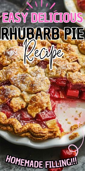 Easy Delicious Rhubarb Pie Recipe Rhubarb Pies Recipes, Rhubarb Pie Recipes Best, Easy Rhubarb Pie, Rhubarb Pie Recipe Easy, Strawberry Rubarb Pie, Rubarb Pie, Raspberry Rhubarb Pie, Rhubarb Pie Filling, Rhubarb Pies