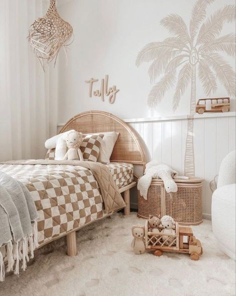 20 Coastal Kids Bedroom Decor Ideas » Lady Decluttered Coastal Kids Bedroom, Boho Kids Bedroom, Neutral Kids Bedroom, Surf Room Decor, Rattan Lamp Shade, Surf Room, Toddler Boy Room Decor, Boys Bedroom Makeover, Toddler Girl Room