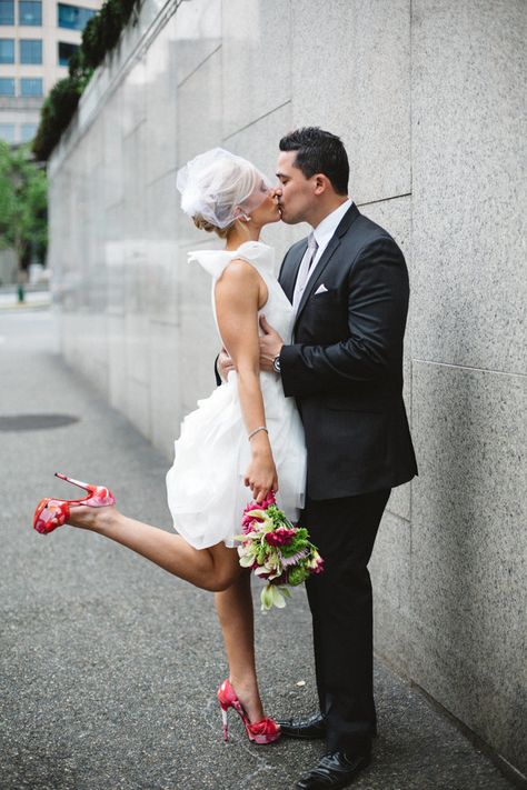 33 Undeniably Gorgeous Photos Of Brides Wearing Veils Wedding Dress One Shoulder, Wedding Dress Ruffle, Wedding Fotos, Organza Bridal, Courthouse Wedding Dress, Hair Artist, Wedding Court, City Hall Wedding, Elopement Dress