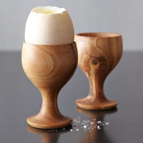 Olive Wood Egg Cup Eggs And Soldiers, Egg Cups Holders, Wooden Cup, Wood Eggs, Modern Dinnerware, Wood Turning Projects, Wooden Eggs, Egg Art, Egg Holder