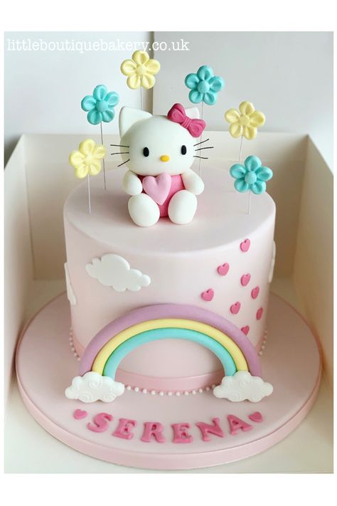 The Cake Blog | Little Boutique Bakery Hello Kitty Baby Shower Cake, Hello Kity Cakes, Gateau Hello Kitty, Hello Kitty Cake Ideas, Hello Kitty Torte, Hello Kitty Cake Design, Pastel Hello Kitty, Hello Kitty Fondant, Tort Hello Kitty