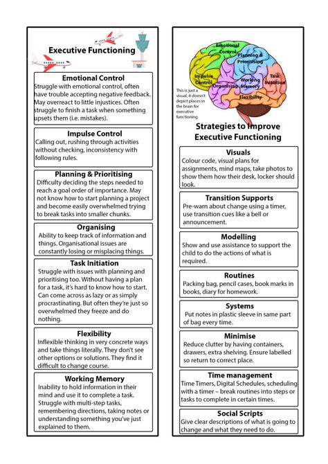 Executive Functioning Executive Functioning Worksheets, Executive Functioning Activities, Worksheets For Adults, Executive Functioning Strategies, Social Scripts, Teaching Executive Functioning, Executive Functions, Dysgraphia, Executive Function