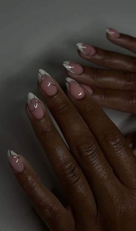 Short Simple Biab Nails, Gel Tip Almond Nails, Classy And Simple Nails, Biab Nails Almond Short, Almond Colour French Tip Nails, Woman Nails Classy, Gold Design Nails Simple, Short Acrylic Nails Wedding Guest, Natural Acrylic Nails Almond French