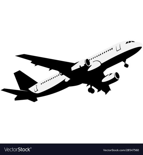 Airplane Stencil, Aeroplane Illustration, Airplane Black And White, Airplane Vector Illustration, Airplane Png, Airplane Boys Room, Plane Illustration, Plane Silhouette, Aircraft Illustration