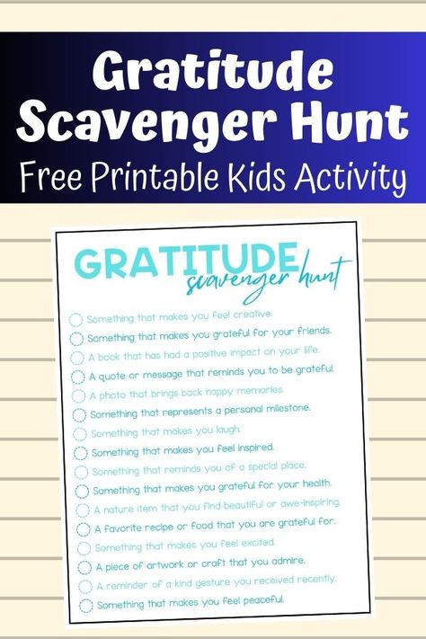 This gratitude scavenger hunt is a fun way to get kids thinking about all that they are grateful for. Grab it for free here. Kids Scavenger Hunt, Gratitude Scavenger Hunt, Gratitude Scavenger Hunt For Kids, Gratitude Game Free Printable, Gratitude Bible Lesson For Kids, Gratitude Game Kids, Attitude Of Gratitude Activities, Teaching Kids Gratitude, Teaching Gratitude