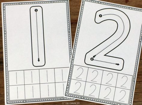 Practice correct number formation with these free tracing cards! Number Writing Practice, Number Names, Number Formation, Preschool Letter, Maths Games, 10 Number, Prek Math, Teaching Numbers, Numbers Kindergarten