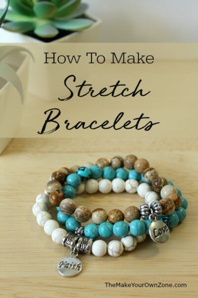 How To Make Stretch Bracelets - The Make Your Own Zone Making Stretchy Beaded Bracelets, How To Close A Bracelet, How To Make A Beaded Bracelet, How To Do Bracelets, Stretchy Bracelets Diy, Stretch Bracelets Ideas, Make Beaded Bracelets, Easy Jewelry Making Ideas, Stretch Beaded Bracelets Diy