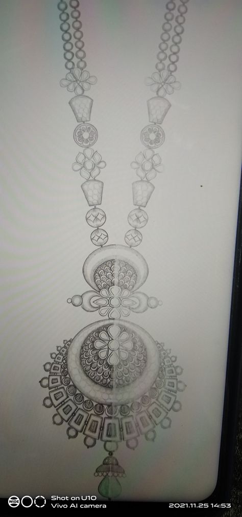 Traditional Jewellery Sketches, Bangles Jewelry Designs Drawing, Temple Jewellery Illustration, Mughal Jewelry Sketches, Jwellary Design Drawing, Jewellery Design Sketch, Jewelry Design Necklace Sketches, Necklace Sketch Design, Necklace Illustration Drawing