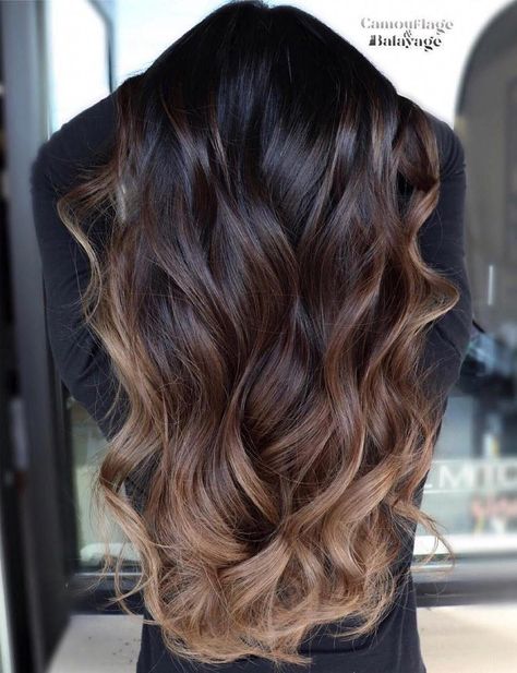 60 Hairstyles Featuring Dark Brown Hair with Highlights #ombrehighlights Balayage For Dark Brown Hair Long, Carmel Brown Hair Warm With Highlights, Hair Color Ideas For Brunettes Balayage, Igora Vibrance, Dark Brown Hair With Highlights, Dark Ombre Hair, 60 Hairstyles, Color Melt, Brown Ombre Hair