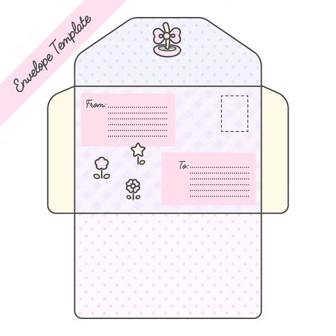 Cute Box Paper Craft, Cute Envelopes Template, Envolpes Template, Cute Envelope Printable, Paper Envelope Template, Kpop Envelope Template, Envelope Patterns Templates, Cute Envelopes Printable, Cute Paper Envelopes