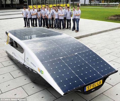 The engineers said: 'Solar panels are the solution for a sustainable future, and they can increase the range of your car' Solar Powered Cars, Solar Power Diy, Solar Car, Solar Energy Panels, Solar Panels For Home, Solar Electric, Solar Technology, Solar Energy System, Solar Power System