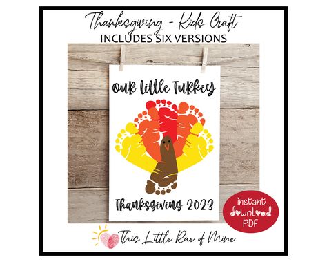 Turkey Craft For Infants, Infant Turkey Crafts, Footprint Turkey Baby, Footprint Turkey Craft, Thanksgiving Projects For Infants, Thanksgiving Crafts Infants, Handprint Thanksgiving Crafts, November Footprint Art, Thanksgiving Footprint Art For Infants