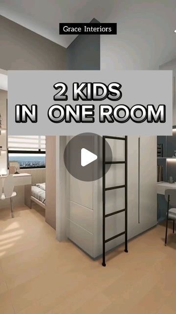 2 Beds One Room Small Spaces, Small Room With Twin Bed Ideas, Small Twins Bedroom Ideas, Modern Twin Bedroom Ideas, Tiny Room Ideas Bedrooms For Two, One Room Into Two Bedrooms, Girls Room Ideas Small Spaces, Split Kids Bedroom Ideas, Bunkbeds Design Small Room Kids