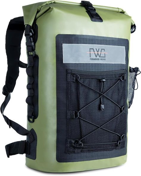 FEIWOOD GEAR Dry Bag Backpack, Floating Waterproof Backpack Roll-Top Closure with Easy Access Front, for Kayaking, Boating, Hiking, Camping, Rafting and Fishing, 35-Liter Pack Bamboo Bicycle, Outdoor Water Activities, Dry Bag Backpack, Leather Patterns, Backpack Material, Waterproof Bag, Waterproof Backpack, Roll Top, Waterproof Bags