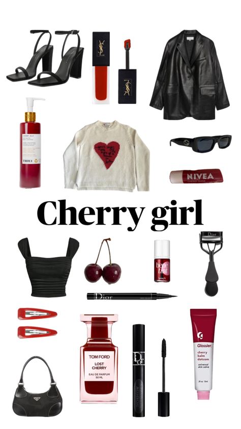 Cherry Girl, Rock Star Outfit, Fancy Accessories, Outfit Inso, Rockstar Aesthetic, Clean Fashion, Mood Clothes, Cherry Cola, Rock Outfits