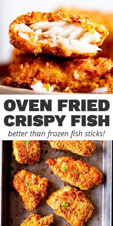 Oven Fried Fish, Crispy Oven Fries, Cod Fish Recipes, Frozen Fish, Catfish Recipes, White Fish Recipes, Fish Recipes Baked, Crispy Fish, Fish Dinner Recipes