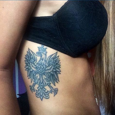 Tattoo of the White Eagle, a symbol of Poland. Polish Tattoos Symbols, White Eagle Tattoo, Polish Eagle Tattoo Women, Polish Bird Tattoo, Polish Flag Tattoo, Polish Tattoo Ideas, Polish Eagle Drawing, Polish Tattoo Ideas Poland, Polish Eagle Tattoo