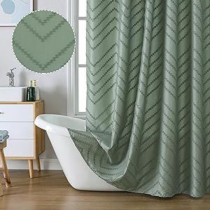 Chyhomenyc Chevron Sage Green Boho Shower Curtain Set 72x72 inches, Cloth Shower Curtain Modern Chic Textured Tufted Chevron Striped Minimalist Farmhouse Fabric Shower Curtain for Bathroom Minimalist Shower Curtain, Tall Shower Curtains, Beige Shower Curtain, Neutral Shower Curtains, Shabby Chic Shower Curtain, Shower Curtain Boho, Shower Curtain Modern, Extra Long Shower Curtain, Minimalist Showers