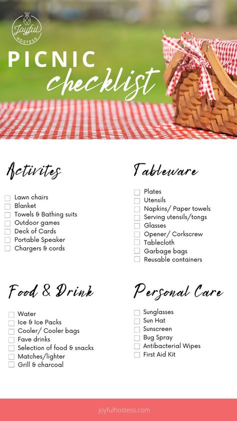 Picnic Needs List, Picnic Bucket List, Picnic Food Set Up, Large Group Picnic Ideas, Beach Picnic List, How To Host A Picnic Party, Picnic Planning Checklist, 30th Picnic Party, Picnic Food List Lunch Ideas