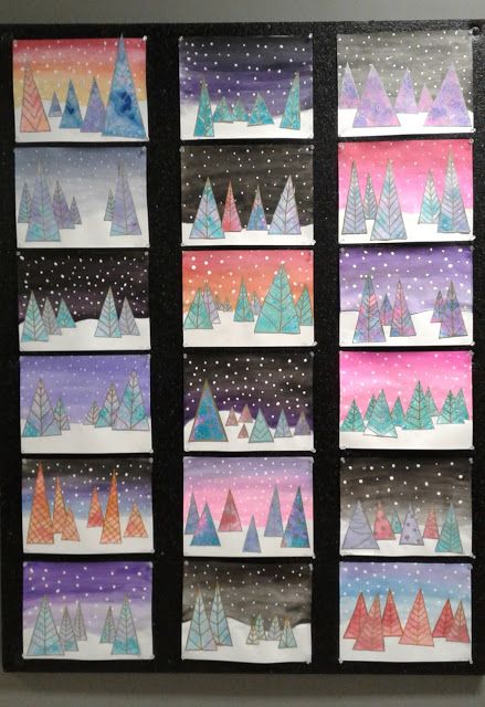 How to paint easy winter wonderland art – Recycled Crafts Art 2nd Grade, Christmas Art For Kids, Classe D'art, Winter Art Lesson, Christmas Art Projects, Paint Easy, Winter Art Projects, Winter Crafts For Kids, Elementary Art Projects