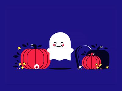 Cute Halloween Gif, Goth Illustration, Ghost Logo, Paul Fuentes, Halloween Logo, Halloween Gif, Motion Graphics Inspiration, Halloween Goodies, Motion Design Animation