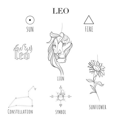 Lion Zodiac Tattoo, Leo Inspired Tattoos, Leo Tattoo Ideas, Couples Zodiac Tattoos, Tattoo Leo, Leo Sign Tattoo, Zodiac Signs Leo Tattoo, Leo Zodiac Tattoos, Leo Tattoo