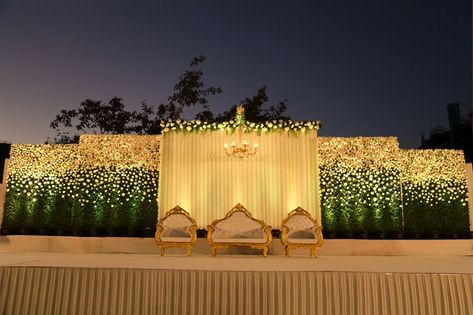 Photo From Reception at Club Millenium - By Altair Indian Wedding Stage, Indian Wedding Decorations Receptions, Engagement Stage Decoration, Reception Stage Decor, Wedding Stage Backdrop, Reception Backdrop, Wedding Background Decoration, Wedding Reception Backdrop, Wedding Entrance Decor