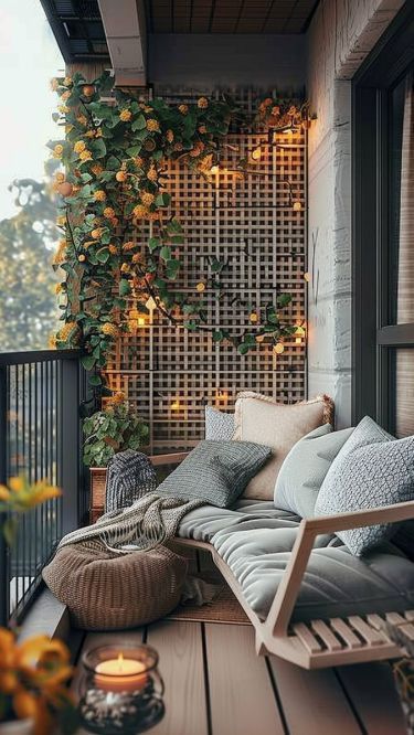 Gray Balcony Ideas, Cozy Balcony Decor, Balcony Seating Ideas, Cozy Balcony Ideas, Patio Vibes, Balcony Seating, Rental Friendly, Cozy Balcony, Condo Balcony