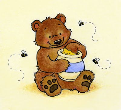 Bear Eating Honey Tattoo, Cartoon Bear Painting, Bear With Honey Drawing, Bear Eating Honey Illustration, Bear Eating Honey Drawing, Bear And Honey Tattoo, Honey Bear Painting, Honey Bear Drawing, Little Bear Drawing