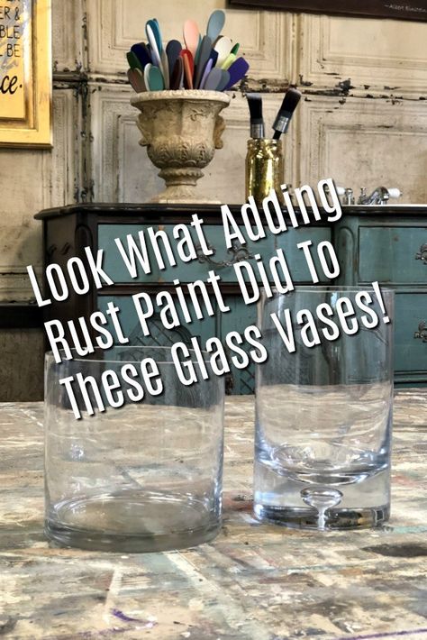 What To Do With Glass Vases, Repurpose Vases Diy Projects, Upcycle Glass Vases, Vase Repurpose, Best Paint For Glass, Primer Products, Glass Recycling, Farmhouse Design Ideas, Elegant Farmhouse