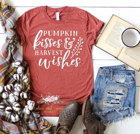 Pumpkin Wishes and Harvest Wishes fall shirt | thankful grateful blessed | womens thanksgiving tee | Fall Shirts Women, Thanksgiving Tee, Thankful Grateful Blessed, Fall Shirt, Thanksgiving Shirts, Trendy Fall, Tops Fall, Scary Movies, Fall Shirts