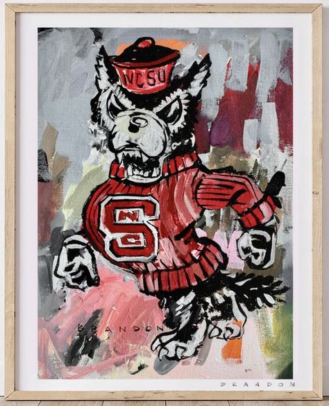 Nc State Painting, Nc State University, Nc State Wolfpack, Nc State, Cotton Canvas, Acrylic Painting, Original Paintings, The Originals, Canvas