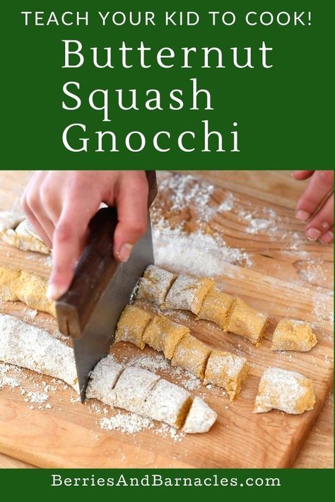 Butternut squash gnocchi is easy and fun, a great way to get your kids to help you cook, but also its fancy! Homemade Butternut Squash Gnocchi, Acorn Squash Gnocchi, Butternut Gnocchi Recipe, Butternut Squash Gnocchi Recipes, Squash Gnocchi Recipes, Shaped Gnocchi, Butternut Gnocchi, Gnocchi Easy, Gnocchi Homemade