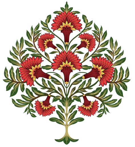 Mugal Motifs Design, Mugal Flower Png, Indian Motif Design, Mughal Butta, Mughal Flower Motif, Corner Png, Buta Design, Mughal Flower, Mughal Art Paintings