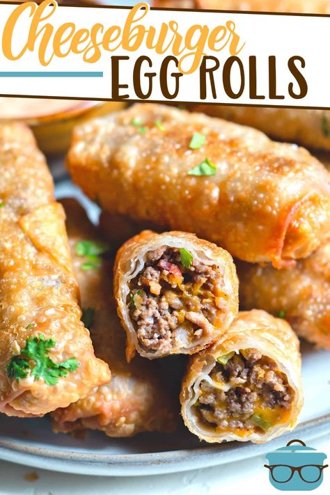 Pumpkin Gobs, Cheeseburger Egg Rolls, Egg Roll Wrapper, Tuna Noodle Casserole, Donut Cake, Egg Roll Wrappers, Egg Roll Recipes, The Country Cook, Ground Beef Recipes For Dinner