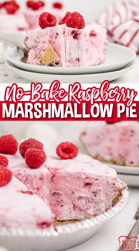 Marshmallow Pie, Raspberry Pie Recipe, Raspberry Cream Pies, Cool Whip Desserts, Raspberry Desserts, Fluff Desserts, Raspberry Pie, Raspberry Recipes, Cream Pie Recipes