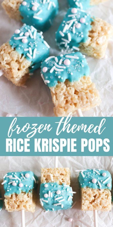 Frozen 3 Birthday Party, Frozen Bday Party Ideas Decorations, Third Birthday Frozen Theme, Frozen Party Desserts, Frozen Snacks Disney, Frozen Birthday Cake Pops, Elsa Second Birthday, Snowflake Rice Krispie Treats, Frozen Birthday Party Food Lunch