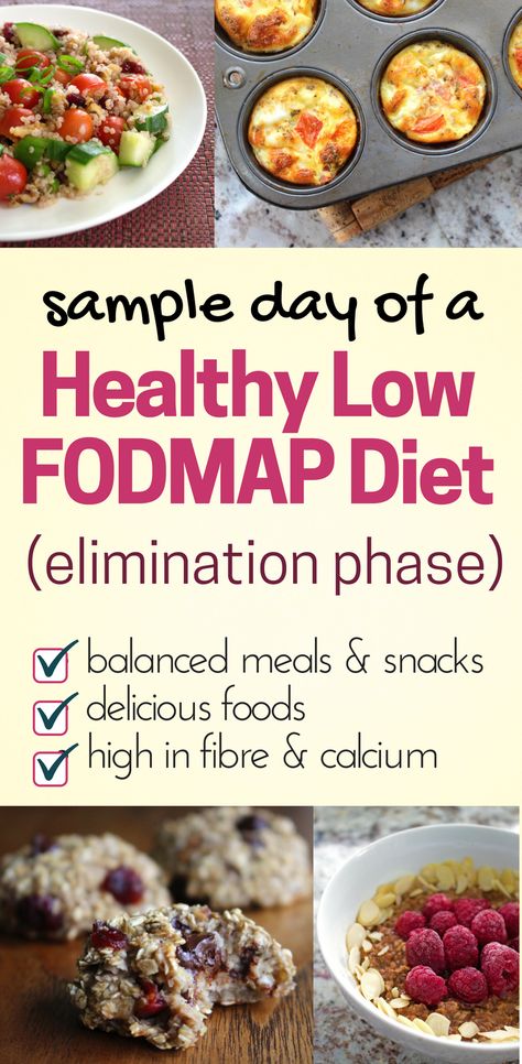 Sample Day of a Healthy Low FODMAP Diet (Elimination Phase) Low Fodmap Meals, Fodmap Meals, Fodmap Meal Plan, Low Fodmap Diet Recipes, Fodmap Diet Recipes, Best Diet Foods, Low Carb Diets, Makanan Diet, Low Fodmap Diet