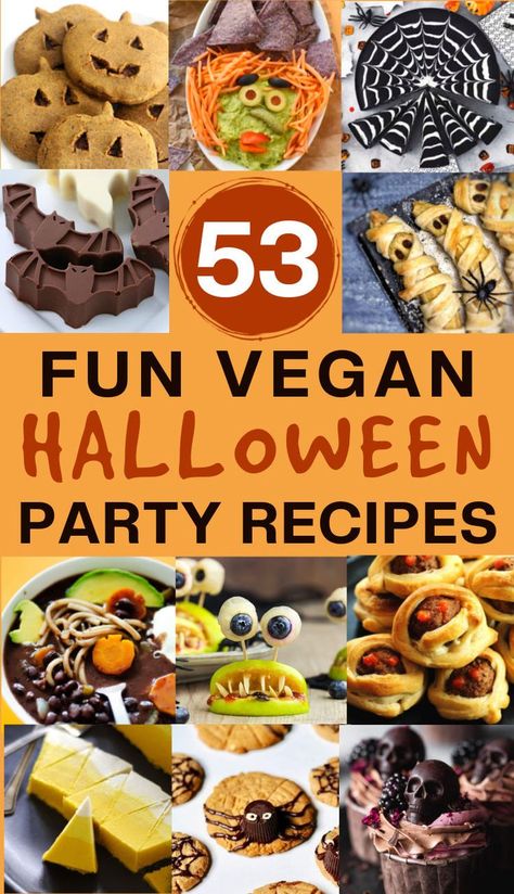 Halloween Recipes Vegetarian, Vegan Recipes Party Food, Vegan Fall Snacks, Halloween Snacks Recipes, Halloween Food Ideas Vegetarian, Halloween Vegetable Side Dishes, Vegan Fall Party Food, Halloween Nibbles, Vegan Party Food Ideas