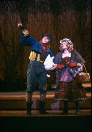 Into The Woods Costumes, Into The Woods Musical, Original Fairy Tales, Stephen Sondheim, Broadway Costumes, Bernadette Peters, Red Costume, Jack And The Beanstalk, The Martin