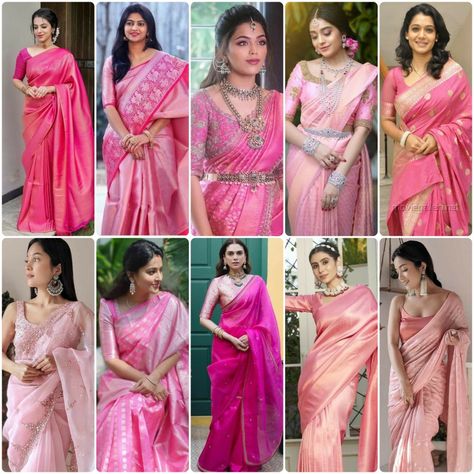 Pink Saree Blouse Designs || Amazing Pink Saree with Contrast Blouse || Combination Blouse Ideas Partywear Saree Look, Pink Sarees Contrast Blouse, Contrast Blouse For Pink Saree, Contrast Blouse For Baby Pink Silk Saree, Pastel Pink Saree Contrast Blouse, Light Pink Saree Blouse Combination, Pink Colour Saree Contrast Blouse, Baby Pink Saree Contrast Blouse, Light Pink Saree Contrast Blouse