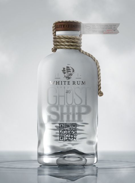 Ghost Ship Rum Drinks Branding, Rum Bottle, Bar Keeper, Alcohol Packaging, Ghost Ship, Cool Packaging, Alcohol Bottles, Creative Package, White Rum