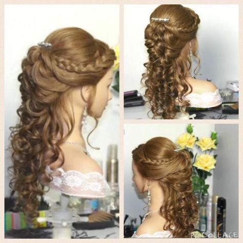 Hair Styles Ball Prom, Prom Hairstyle Aesthetic, Vintage Braids Hairstyles, 1860s Hairstyles Victorian, Princess Hairstyles Long Hair, Victorian Hair Updo, Fancy Blonde Hairstyles, Curly Fantasy Hairstyles, Brigerton Hairstyle