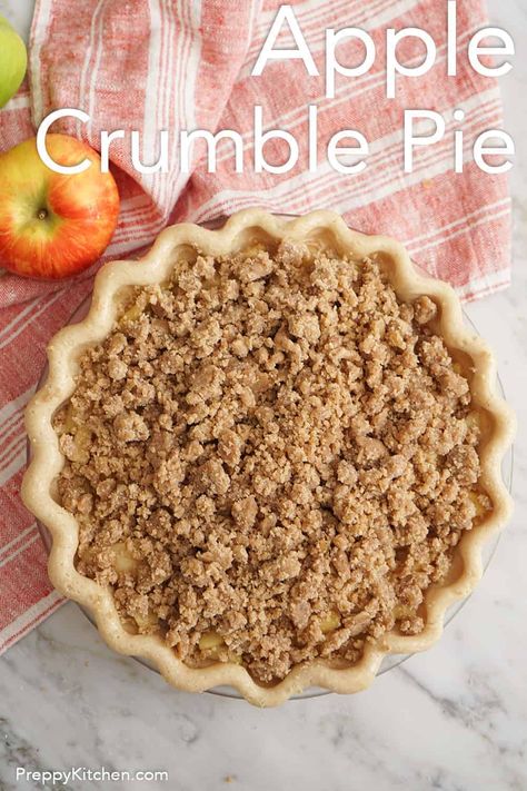 Apple Pie Crumble Topping, Pie Crumble Topping, French Apple Pie, Apple Crumble Pie Recipe, Apple Crumble Topping, Apple Crisp Pie, Apple Crumble Pie, Crumble Pie, Butter Crust