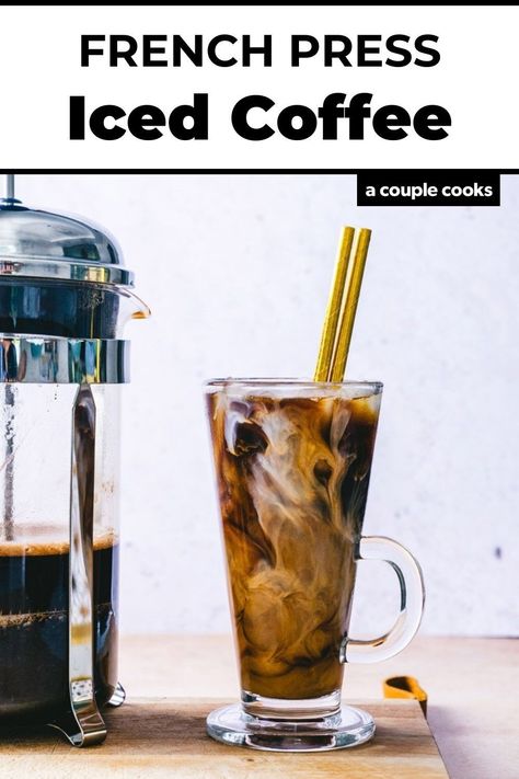 French Press Iced Coffee Recipes, French Press Coffee How To Make, French Press Iced Coffee, French Press Coffee Recipe, French Press Cold Brew, French Press Tea, Coffee Diet, Cold Brew Iced Coffee, How To Make Ice Coffee