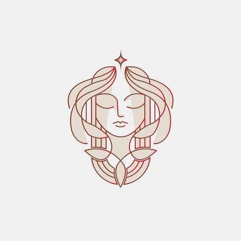 Logo Design Women, Greek Goddess Art, Logo Online Shop, Inspiration Logo Design, Photo Logo Design, Logo Design Art, Hand Drawn Logo, Bakery Logo Design, Feminine Logo