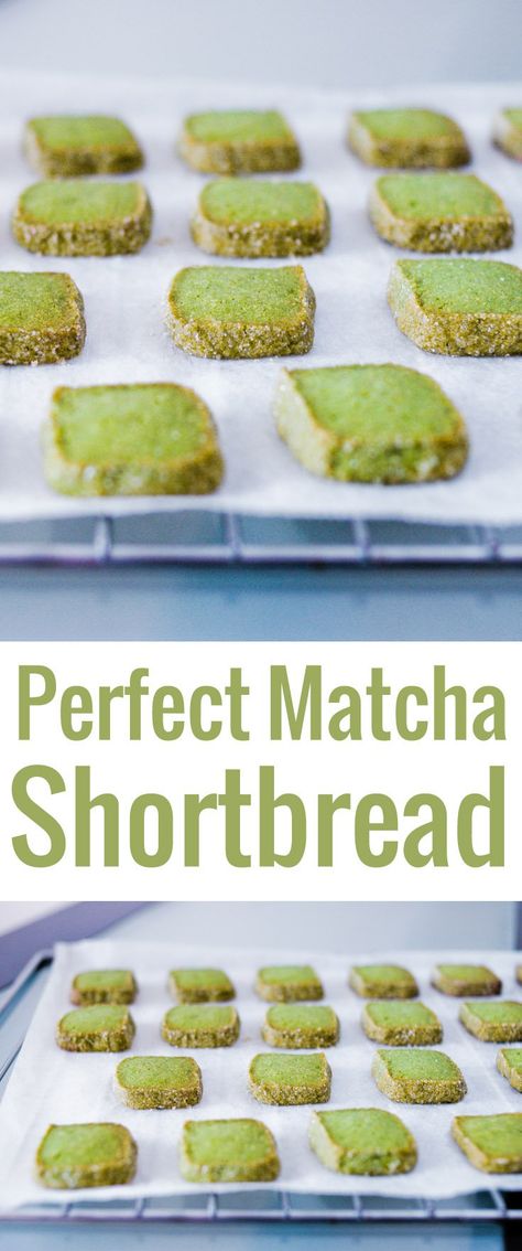 Matcha Shortbread Cookies, Matcha Shortbread, Green Tea Dessert, Zucchini Chocolate, Shortbread Cookies Recipe, Matcha Green Tea Recipes, Green Tea Recipes, Matcha Recipe, Shortbread Cookie Recipe