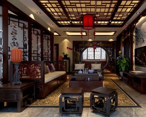 Chinese Home Design, Chinese Homes, Modern Chinese Interior, Chinese Living Room, Chinese Interior Design, Chinese Style Living Room, Asian Room, Chinese Style Interior, Asian Living Room