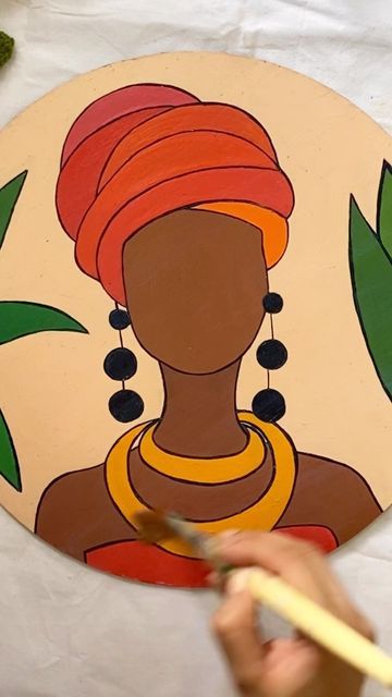 Easy African Paintings, Unique Paintings Ideas, Easy Drawings For Painting, African Art Drawings, Modern Art Canvas Painting Easy, Indian Paintings Easy, Diy Art For Bedroom, African Painting Ideas, African Paintings Canvases