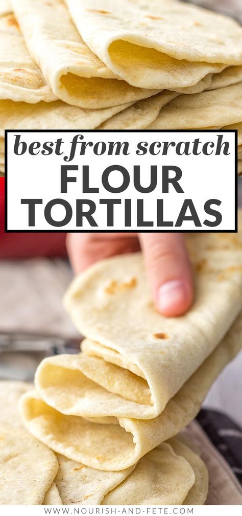 Impress everyone with these soft, delicious homemade flour tortillas! The recipe is easy to follow and the tortillas can be used in so many Mexican and Tex-Mex meals, the sky's the limit. Step by step photos show you exactly what to do. Best Homemade Tortillas, Soft Tortilla Recipe, Homemade Tortilla Recipe, Homemade Flour, Authentic Mexican Recipes, Homemade Flour Tortillas, Tortilla Recipe, Homemade Tortillas, Mexican Food Recipes Easy